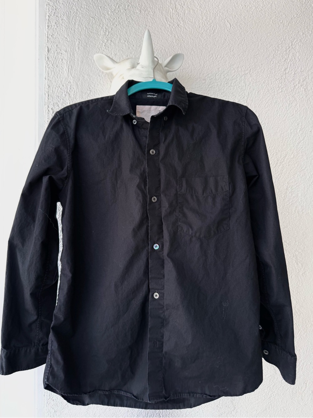 R 13 Black Long-Sleeve Button-Down Shirt